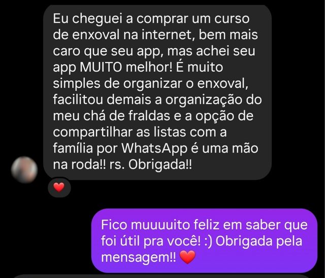 Print real de conversa com uma compradora