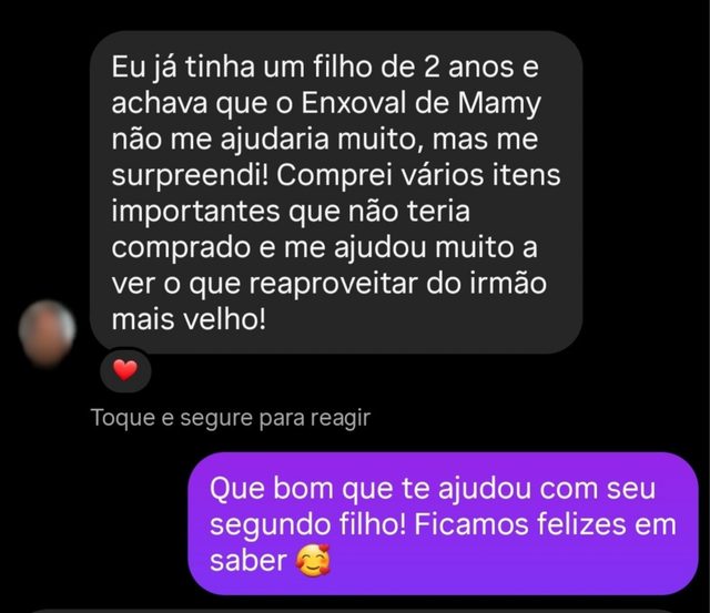 Print real de conversa com uma compradora
